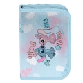 Piórnik Szkolny Z Wyposażeniem Dwie Klapy Niebieski Stitch Angel Ohana Paso