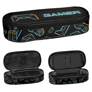 Piórnik Saszetka Jednokomorowa Z Klapką Czarny Gaming Gamer Pad Paso