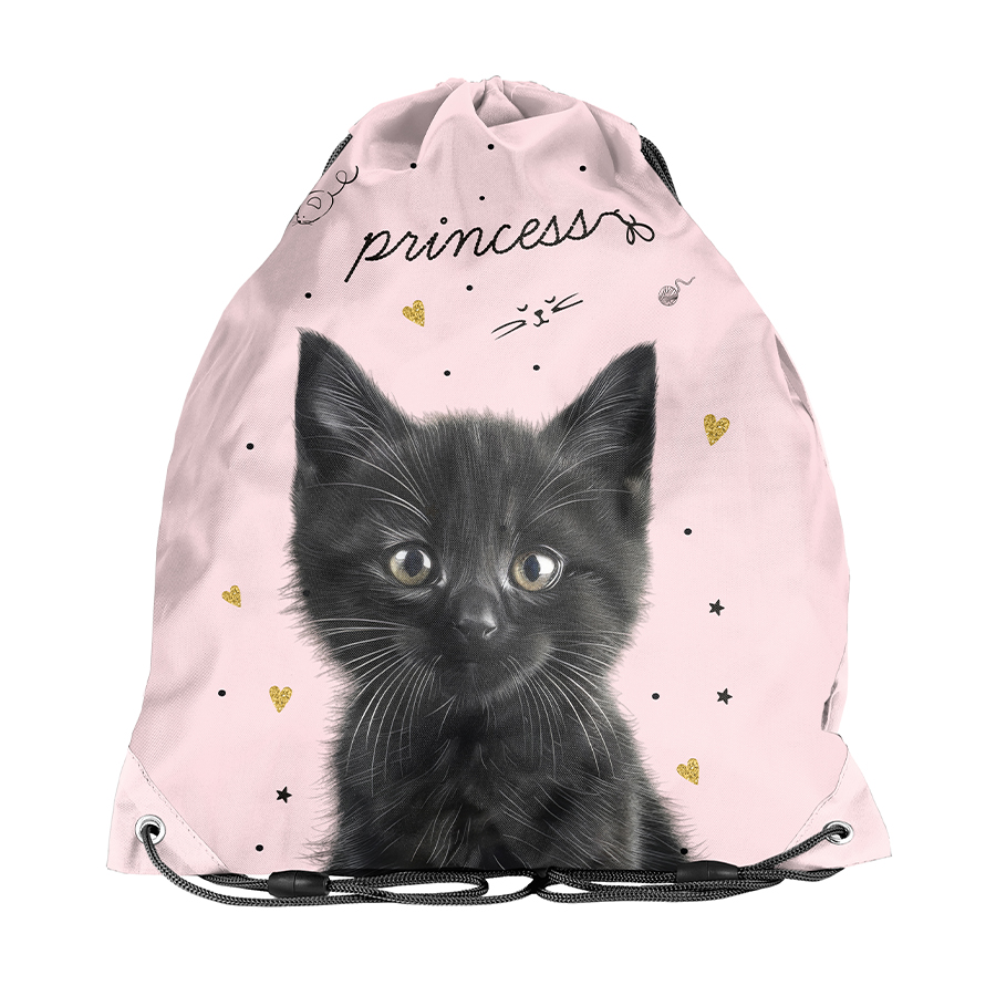 Worek Na Buty Ubranie Sportowe Kotek Paso Różowy Praktyczny 45 × 34 cm