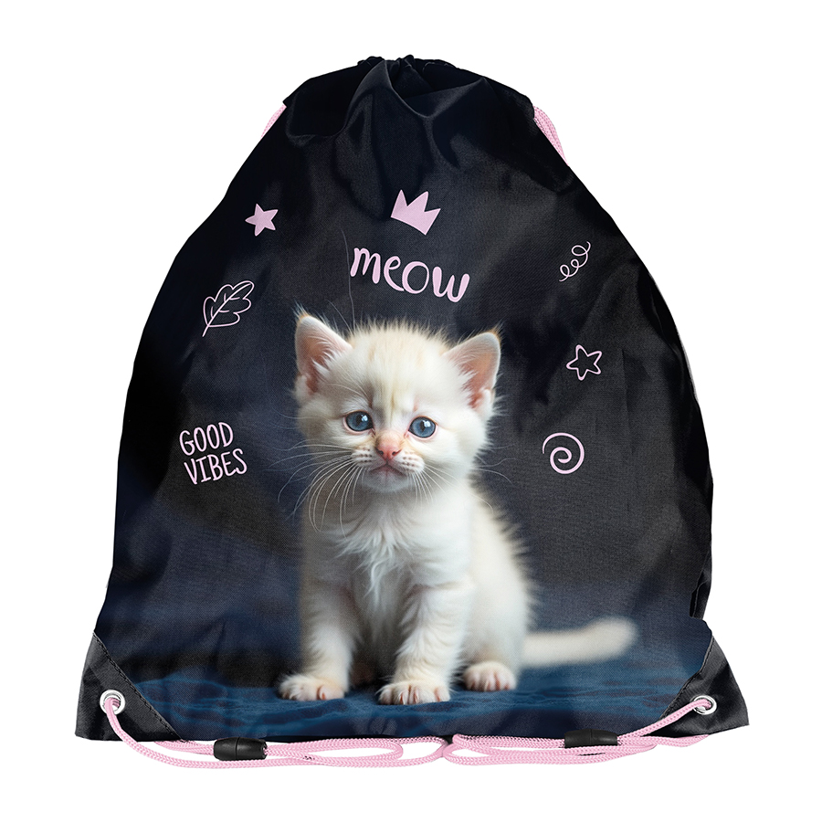 Worek Na Buty Ubranie Sportowe Kotek Paso Czarny Praktyczny 45×34 cm