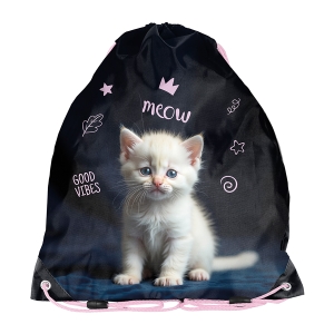 Worek Na Buty Ubranie Sportowe Kotek Paso Czarny Praktyczny 45×34 cm