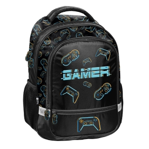 Plecak Szkolny 2 Komory Tornister Pojemny Paso Czarny Gamer Pad Dla Gracza