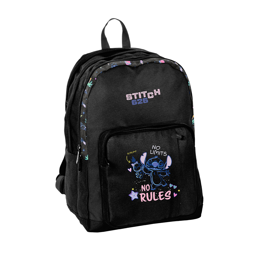 Plecak Szkolny Tornister Pojemny Paso BeUniq Czarny Stitch 626 No Limits
