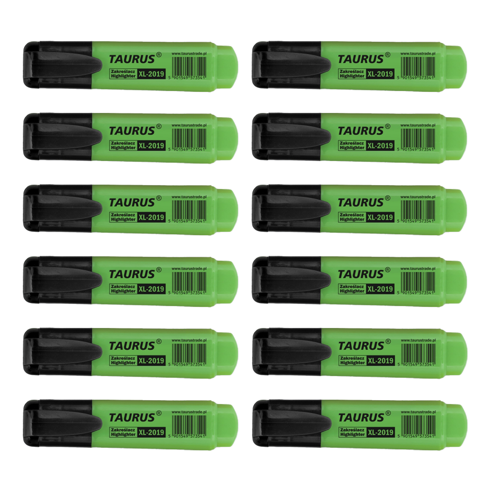 ZAKREŚLACZE FLUORESCENCYJNE ZIELONE pudełko 12szt