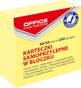 Kostka Samoprzylepna MINI Office Products 50x50mm 250 Kartek Pastel Zółta