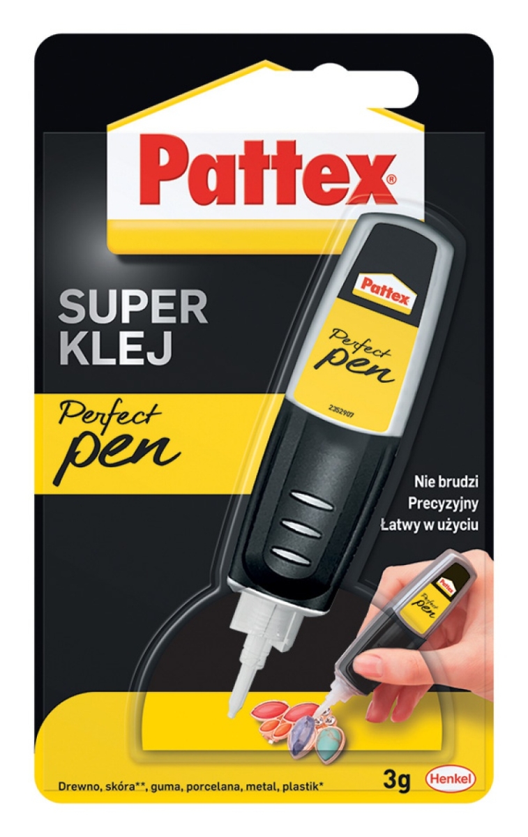 Klej Super Pattex Perfext Pen 3g Jednoskładnikowy Szybkoschnący Wodoodporny