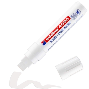 Marker Kredowy Edding 4090 Gruba Ścięta Końcówka 4-15mm Biały