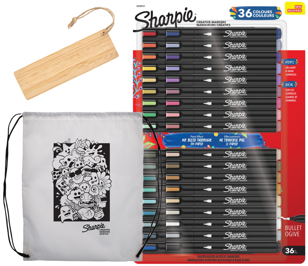 Marker Akrylowy Kreatywny Sharpie Końcówka Stożkowa 36 Sztuk Różne Kolory