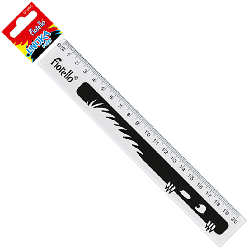 Linijka Fiorello Extra Plastikowa 20 cm Przezroczysta Z Nadrukiem
