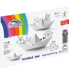 Blok Techniczny Biały A4 10 Kartek  Fiorello 