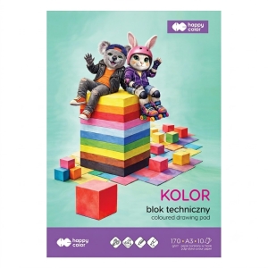 Blok Techniczny A3 Kolor 10 Arkuszy Happy Color 170g