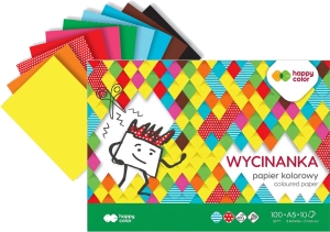 Blok Wycinanka Wydzieranka A5 100g 10 Arkuszy Kolorowych Happy Color