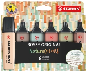 Zakreślacz Stabilo Boss Orginal Nature Colors Naturalne 6 Sztuk 70/6-2-2