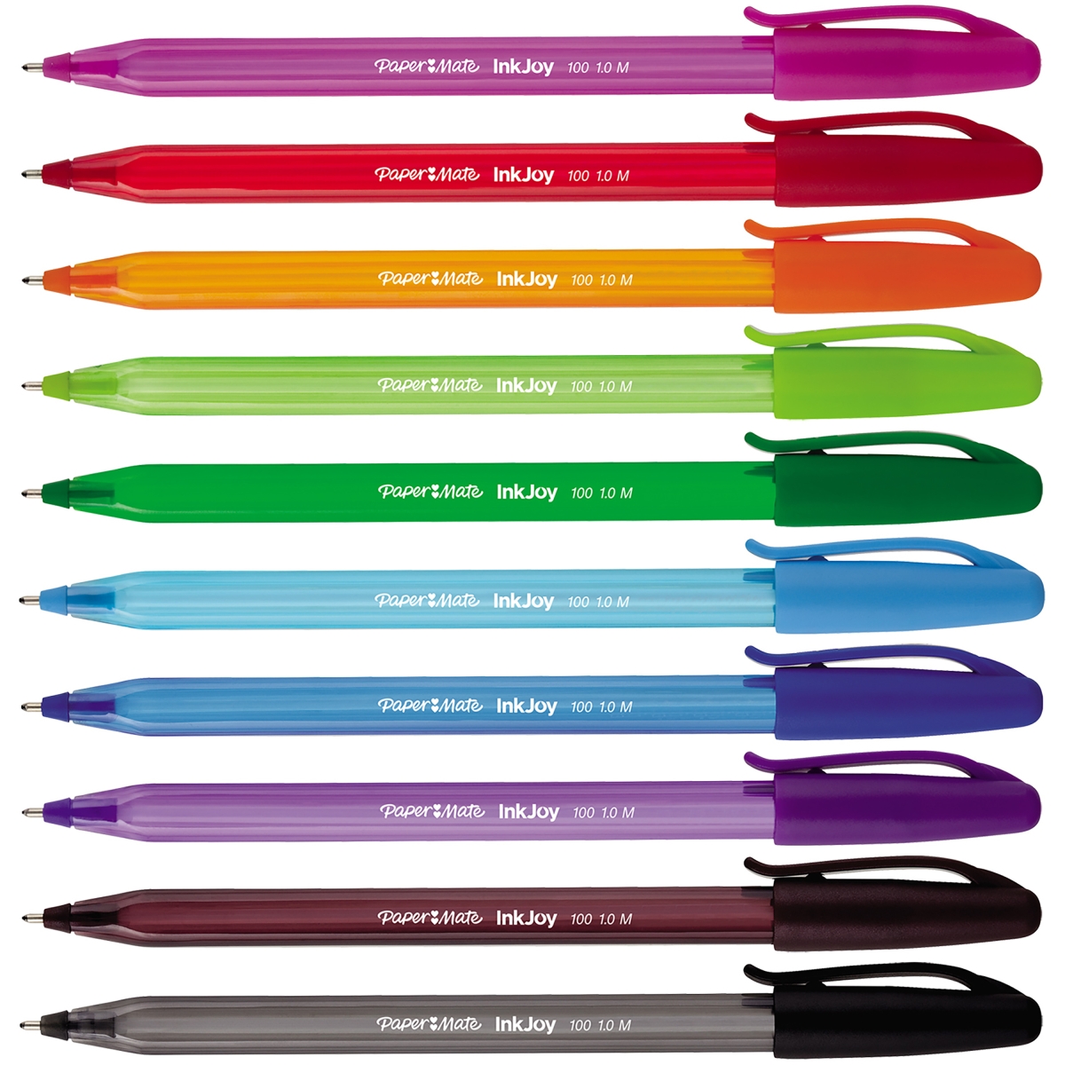 Długopis Paper-Mate Inkjoy 100 Cap 10 Sztuk Zestaw Wielokolorowy Na Blistrze 