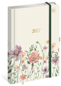 Kalendarz Książkowy 2027 Tygodniowy A5 192 Stron Metallic Flowers Interdruk