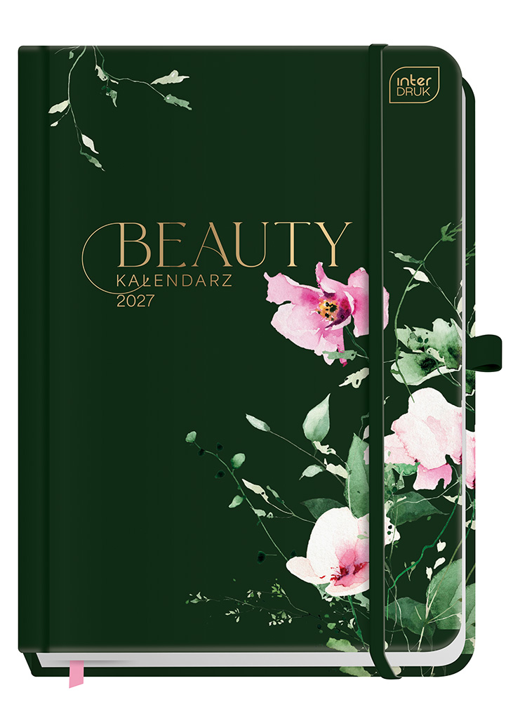 Kalendarz Książkowy 2027 Z Kieszonką A5 192 "Metallic Beauty Sweet Peas" Interdruk