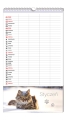 Kalendarz Ścienny 2027 Planner Rodzinny 25x43 cm "Zwierzaki" Interdruk