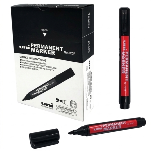 Marker Permanentny UNI 320 F Okrągły Czarny 12 sztuk