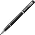 Pióro Wieczne Parker Meridian Czarne Stalówka F Chromowana + Etui + Torebka