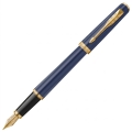 Pióro Wieczne Parker Meridian Niebieskie F Złote Elementy + Etui + Torebka