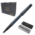 Pióro Wieczne Parker Meridian Niebieskie F Czarne Elementy + Etui + Torebka
