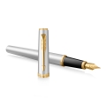Pióro Wieczne Parker Meridian Chromowane F Pozłacane + Etui + Torebka