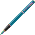 Pióro Wieczne Parker Meridian Turkusowe F Tęczowe Elementy + Etui + Torebka