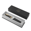 Pióro Wieczne Parker Meridian Czarne Matowe F Złote + Etui + Torebka
