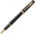 Pióro Wieczne Parker Meridian Czarne Matowe F Złote + Etui + Torebka