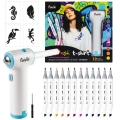Airbrush Spray Zestaw Do Graffiti Pistolet + Markery Do Tkanin Fiorello