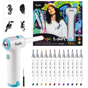 Airbrush Spray Zestaw Do Graffiti Pistolet + Markery Do Tkanin Fiorello