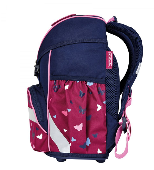 Herlitz Butterfly Dreams Astuccio 37 Cm - Zaino Per Scuola Con Schienale Imbottito, Materiale Riflettente, Ricamo Farfalle, Rosa - 5